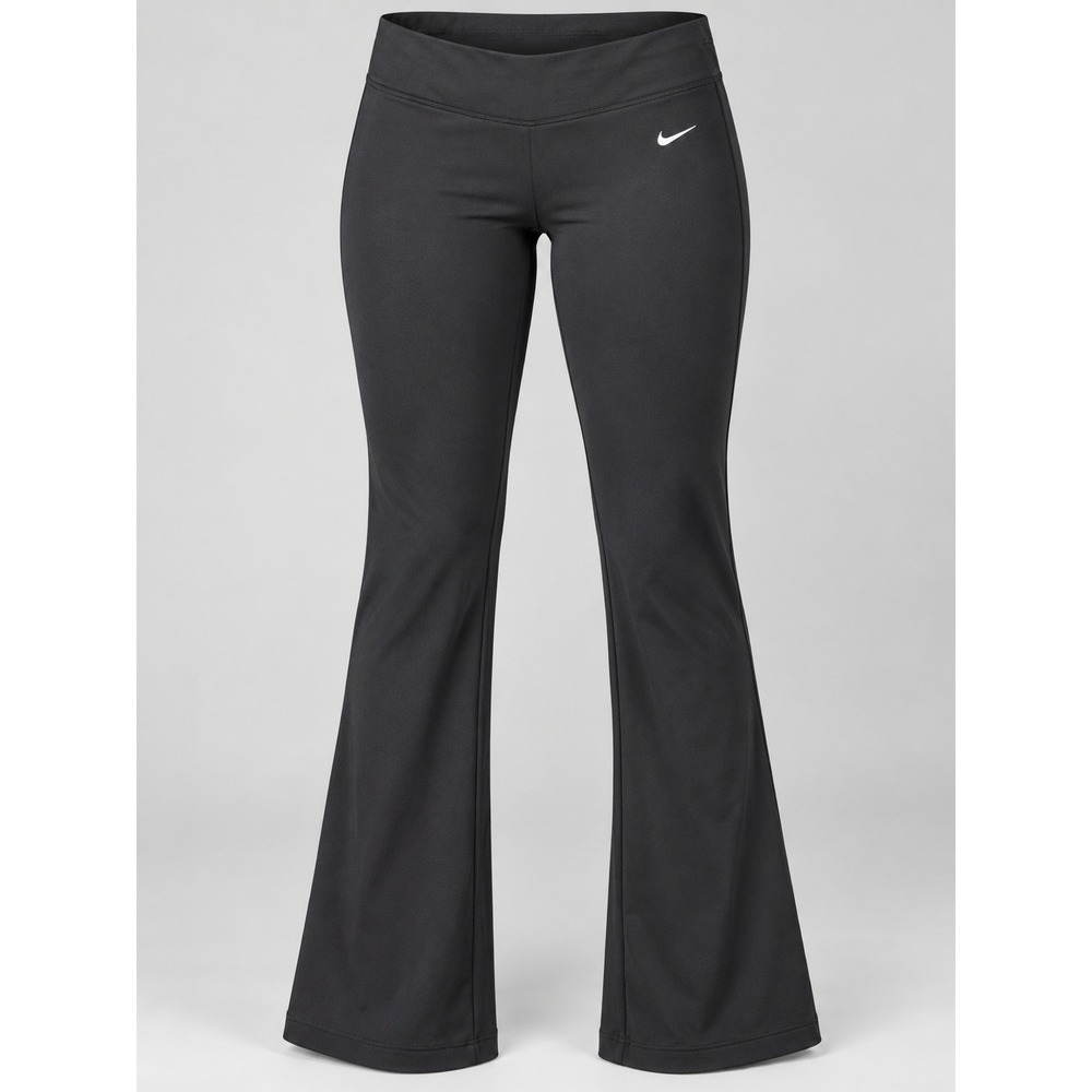 Nike Fit Dry Women's S Black Flare Yoga Pants Y2K Stretch Swoosh 31 Inseam